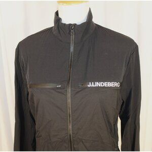 NEW J.Lindeberg Men's Dean Golf Jacket Windbreaker Black SMALL Wind Water Resist